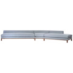 Loft Sofa curved sofa loose seat cushions sofa walnut legs curved shape