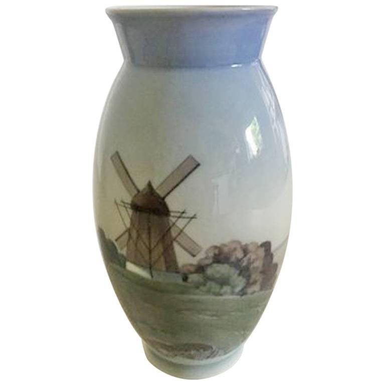 Bing & Grondahl Vase with Mill Motif No. 695/5420 For Sale