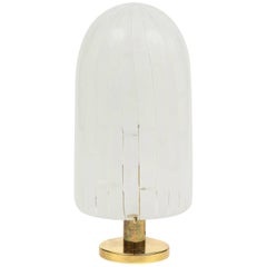 Vintage Italian Murano Barbini Glass and Brass Table Lamp