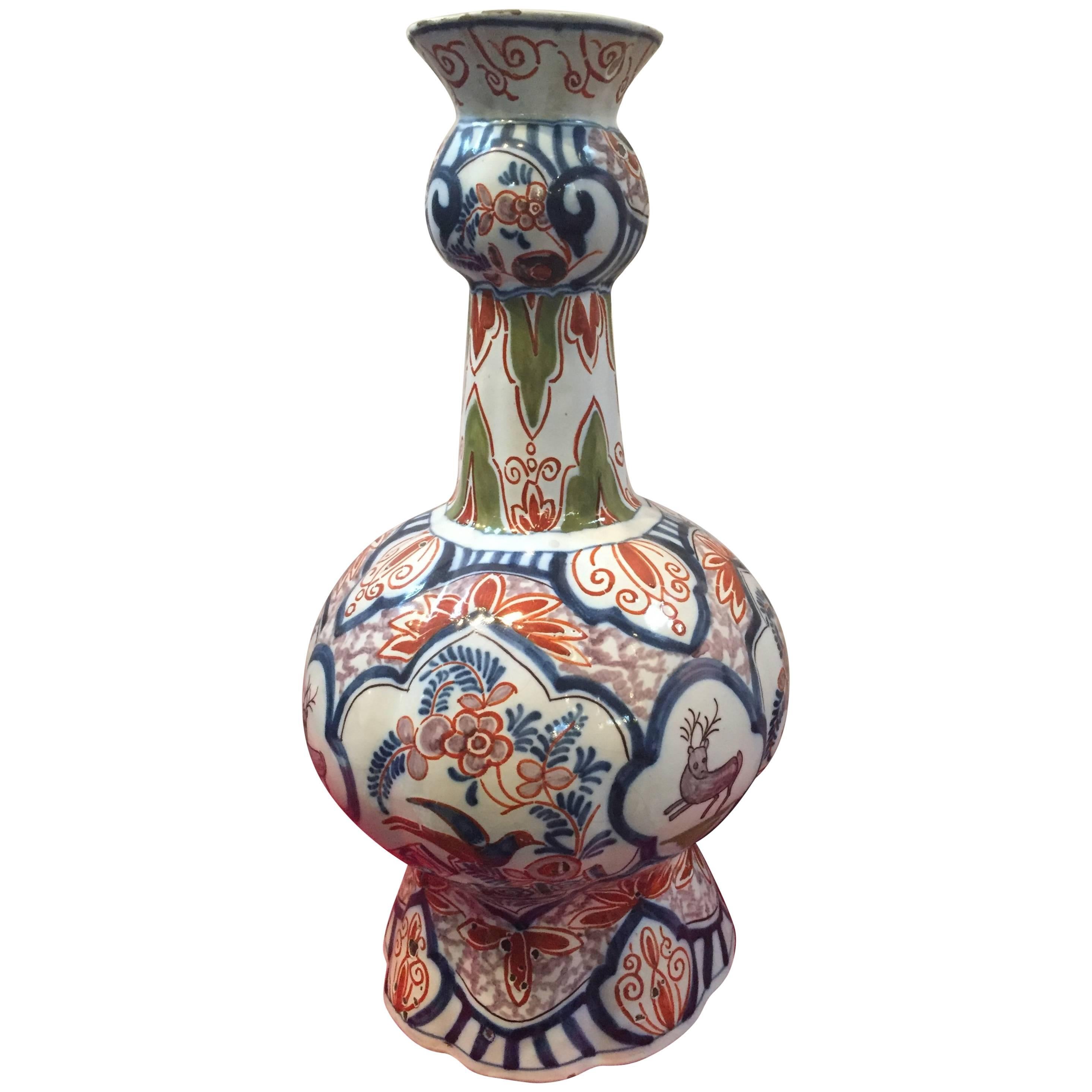 Delft Polychrome Vase For Sale