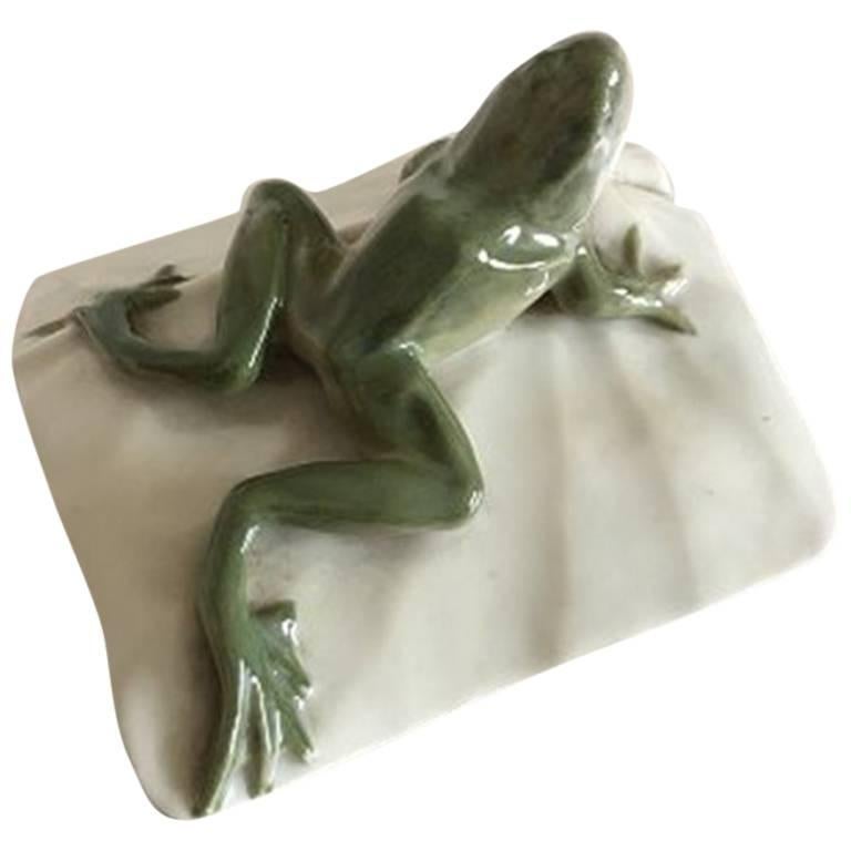 Royal Copenhagen Art Nouveau Frog Paperweight #881