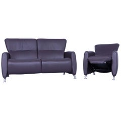 Himolla Designer Relax Sofa and Armchair Set Leather Brown Two-Seat Couch  Modern For Sale at 1stDibs | himolla relaxsofa