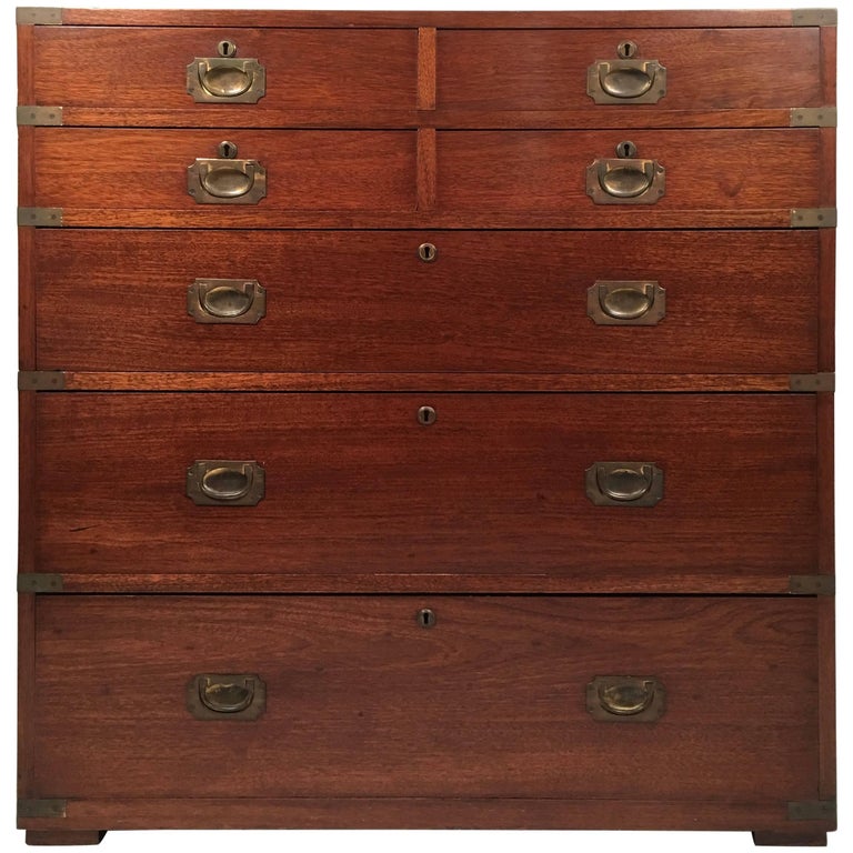 Irish Mahogany Campaign Chest at 1stDibs campaign chest of drawers