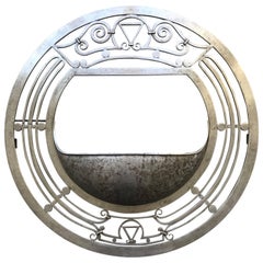 Large Arts and Crafts Polished Wrought Iron Round Wall Sconce / Wall Light Large Arts and Crafts Polished Wrought Iron Round Wall Sconce / Wall Light