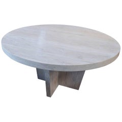 Andrianna Shamaris Round St. Barts Teak Wood Table