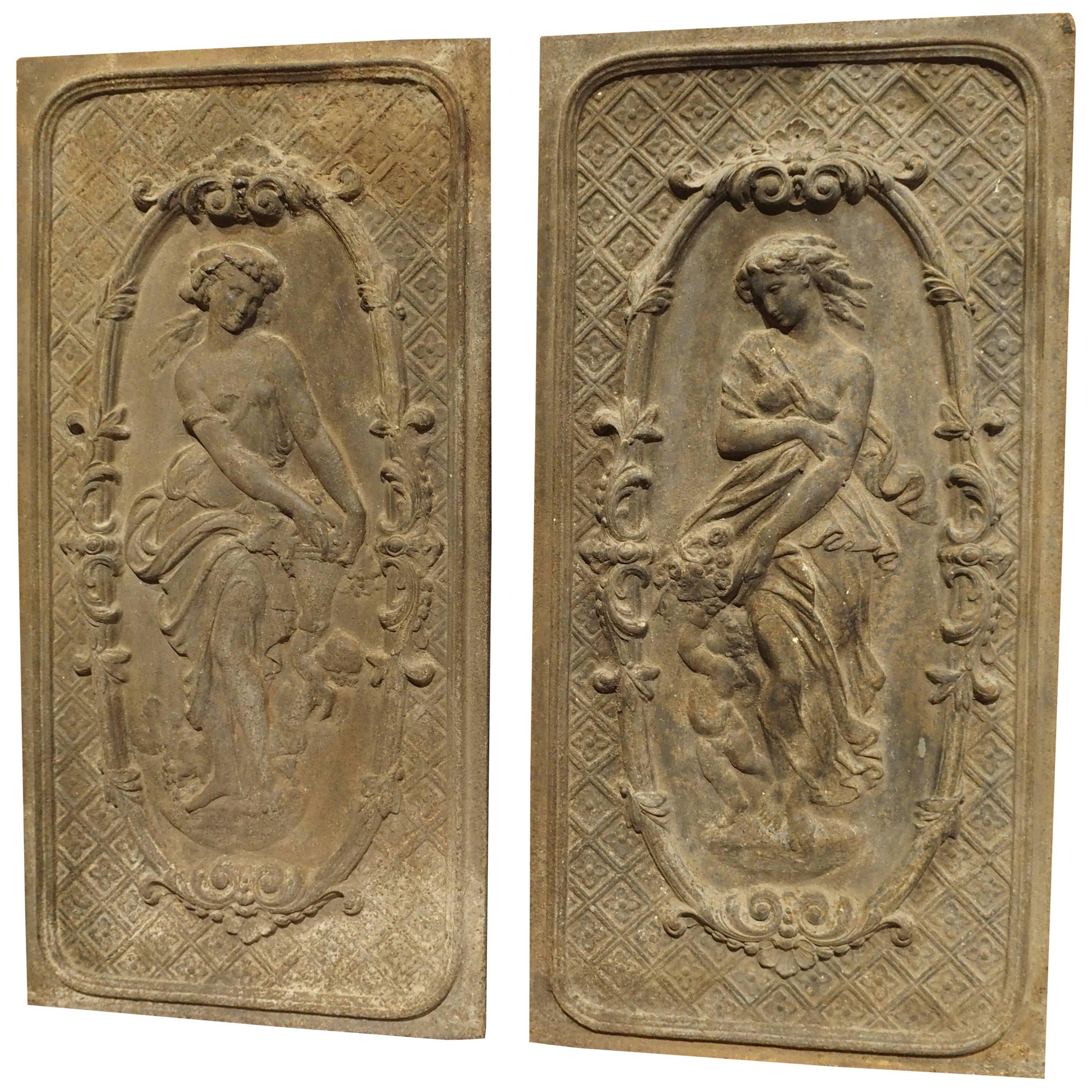 Pair of Mid-19th Century French Fireback Panels