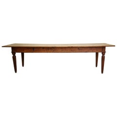 17th-18th Century Italian Long Rustic Dining Table with Three Drawers