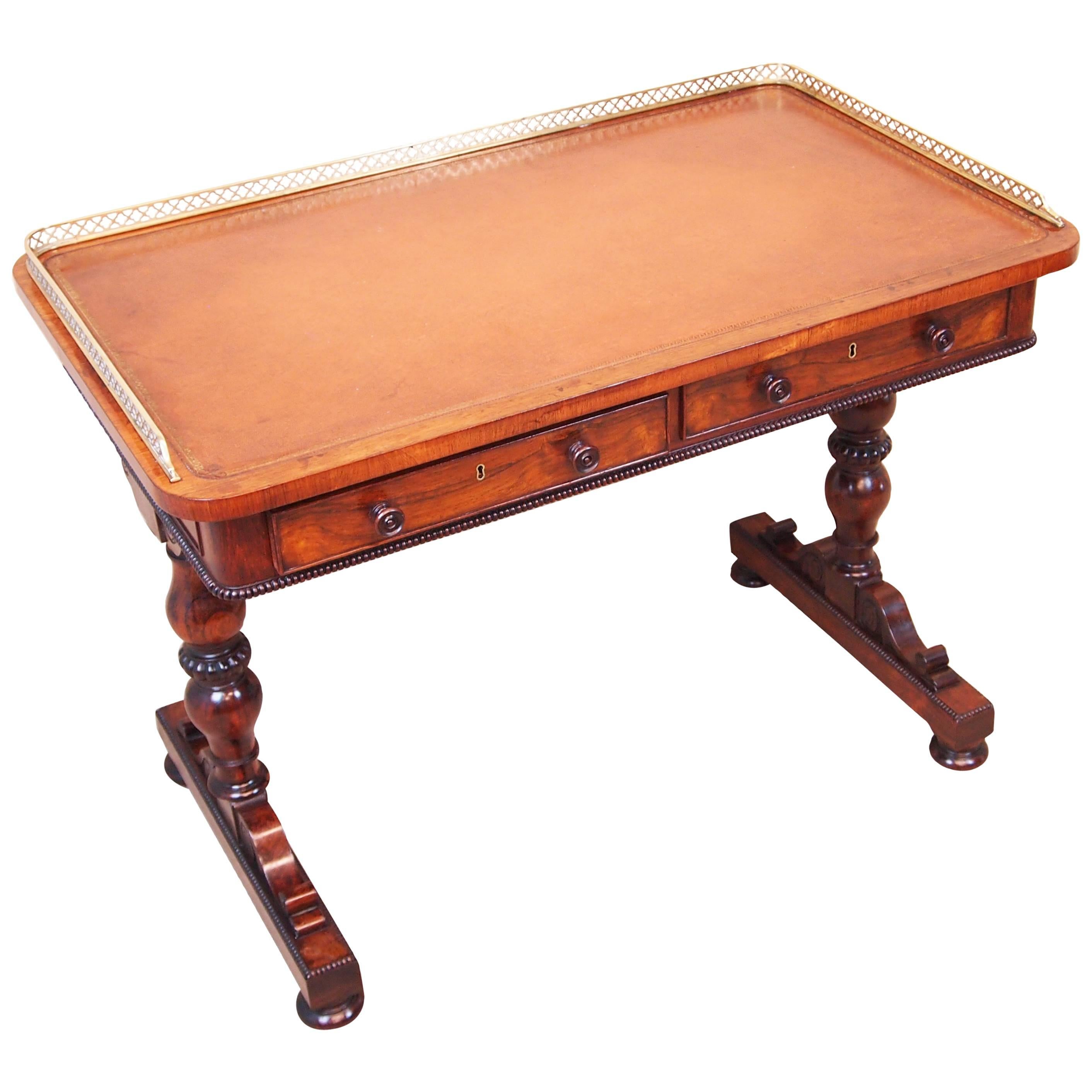 Antique Regency Rosewood Library Writing Table