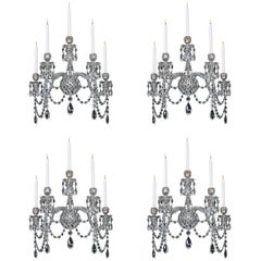 Highly Important Set of Four Cut-Glass Wall Lights by F&C Osler of Birmingham
