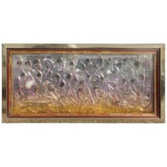 Pannello da parete Scultura in vetro Design italiano 1970