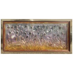 Wall Panel Glass Sculpture Italian Design 1970