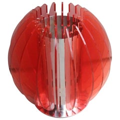 Retro Table Lamp Red Perspex Design 1970s Pop Art Italian design 