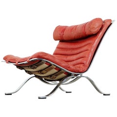 Vintage Arne Norell, Ari Lounge Chair and Ottoman, 1966 or Norell Möbel, Aneby Sweden