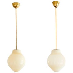 Pair of Paavo Tynell Pendants, Model 1092, Taito Oy Finland, 1950s