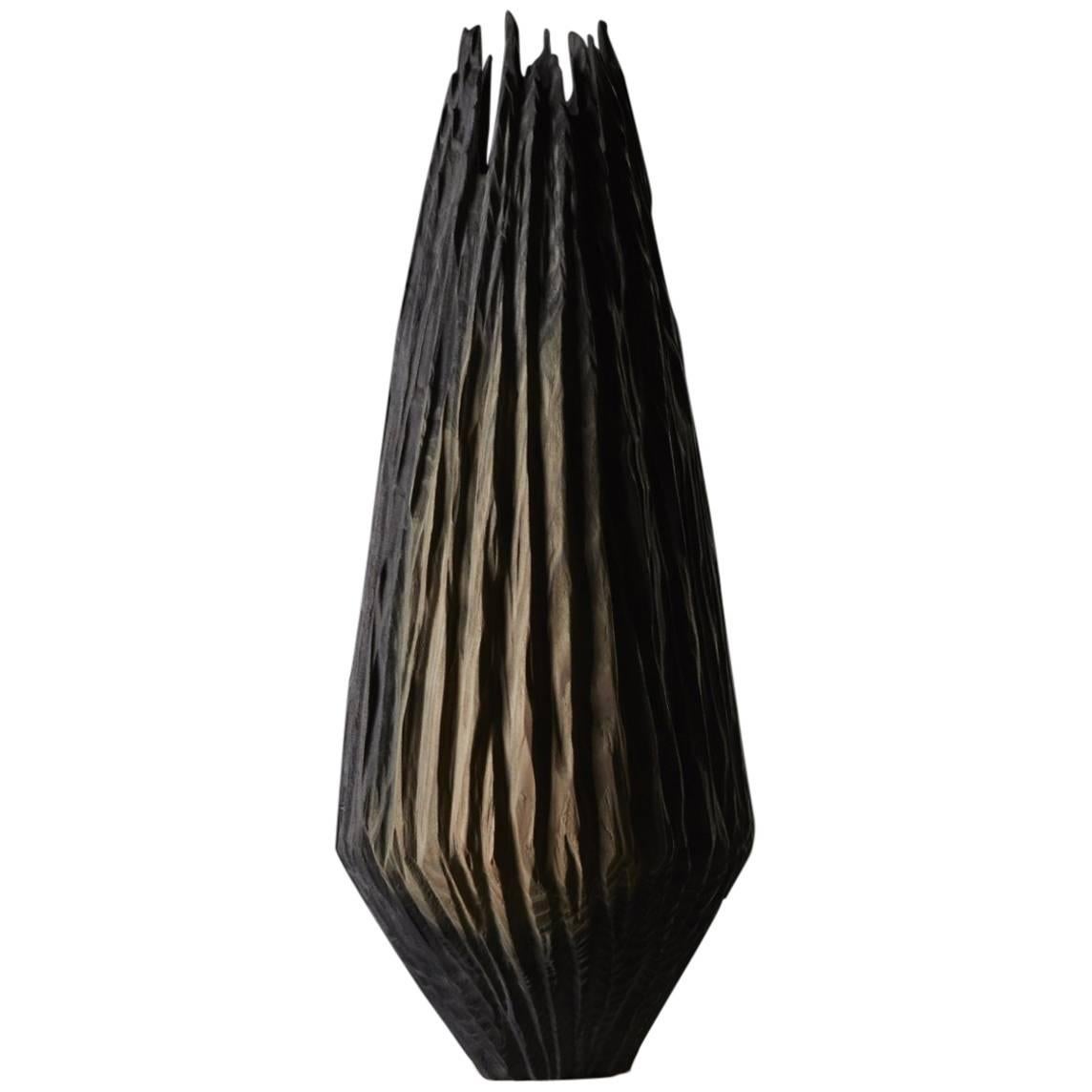 Handmade Giant Redwood Black Basalte Vessel by Eleanor Lakelin