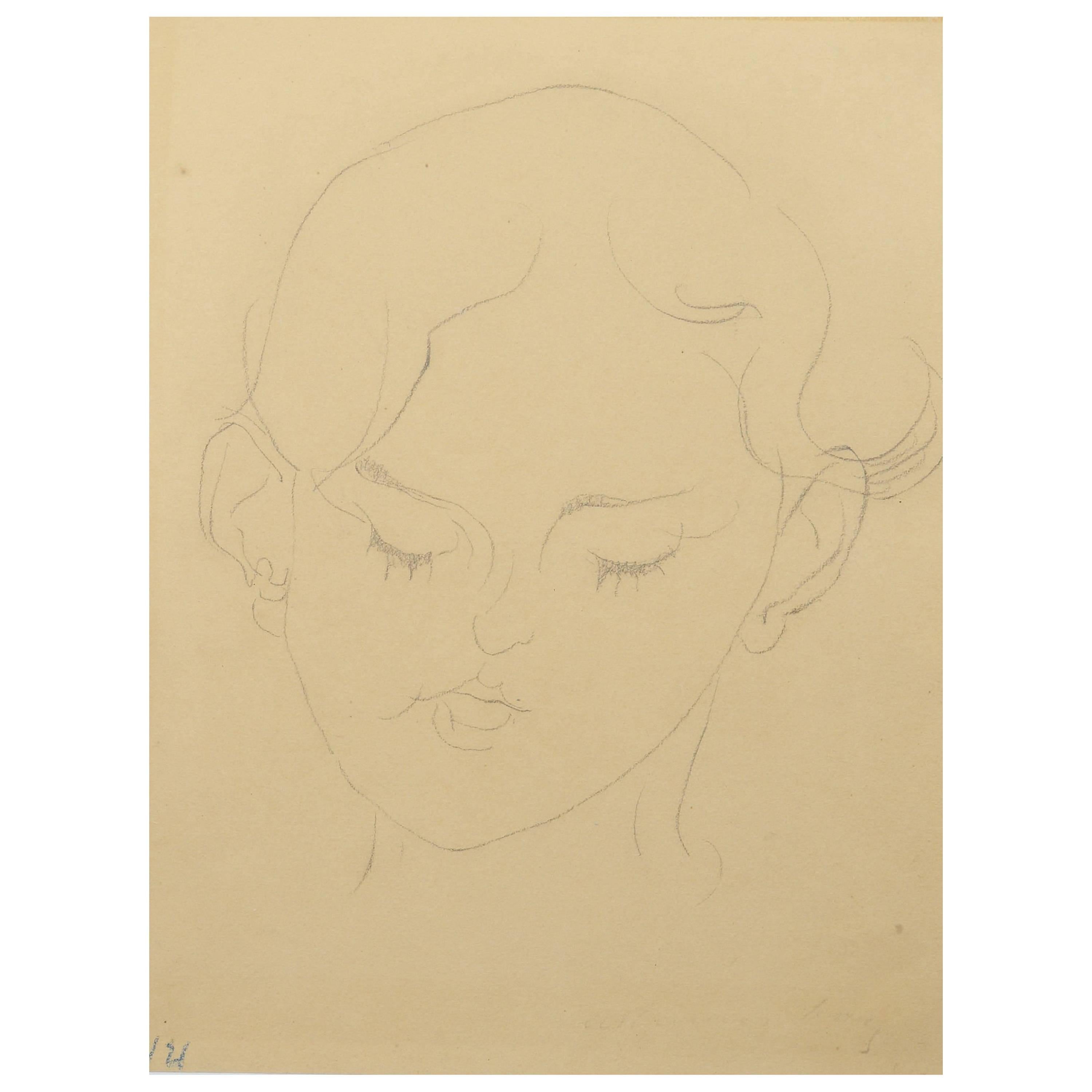 'Head of a Girl, Anna Wolmark' Henri Gaudier-Brzeska, 1891–1915 For Sale