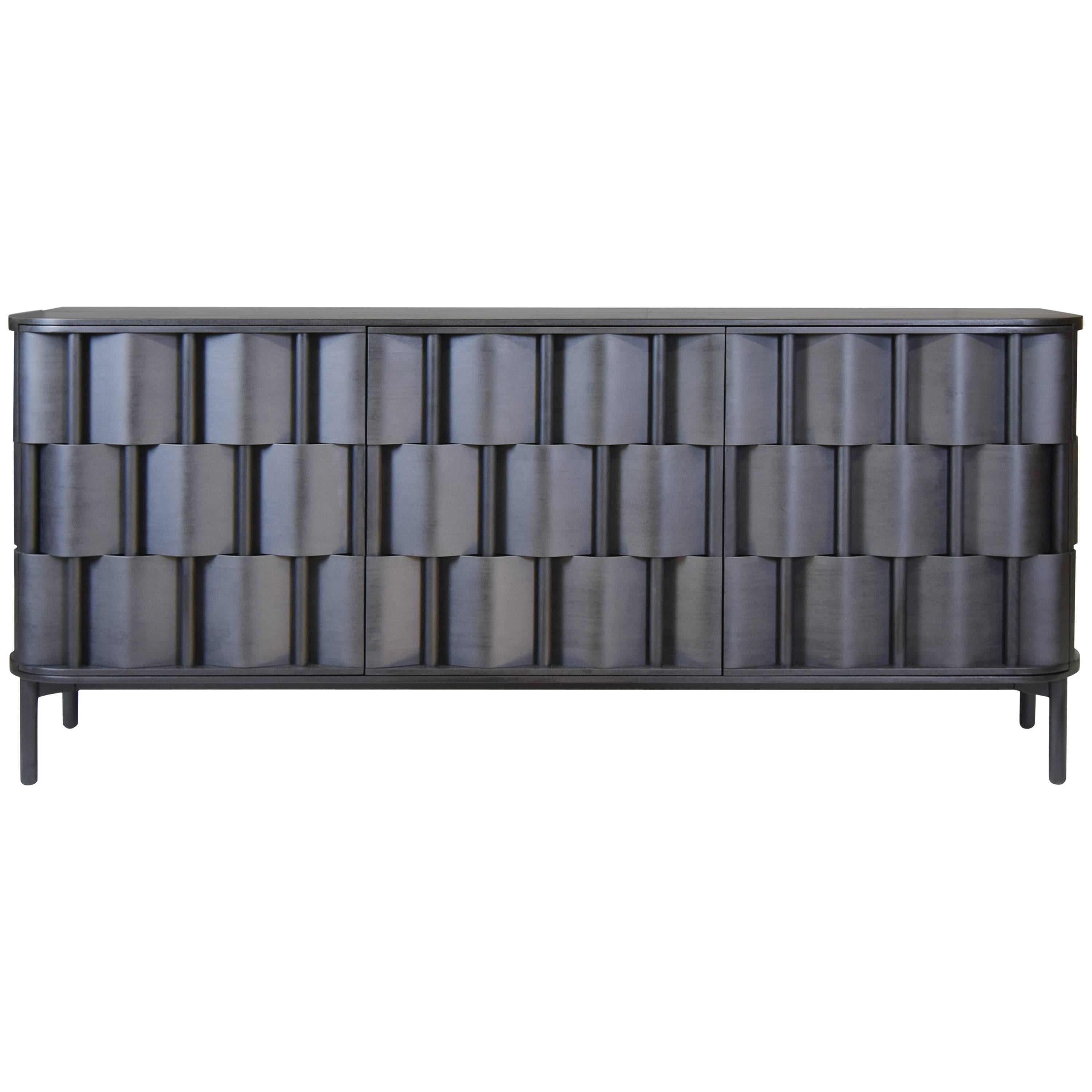 Weave 196 Credenza from Ringvide, Solid Birch wood, black oil. Scandinavian 