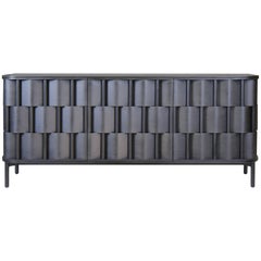 Crédence de Ringvide 196, bois de bouleau massif, huile noire. Scandinave