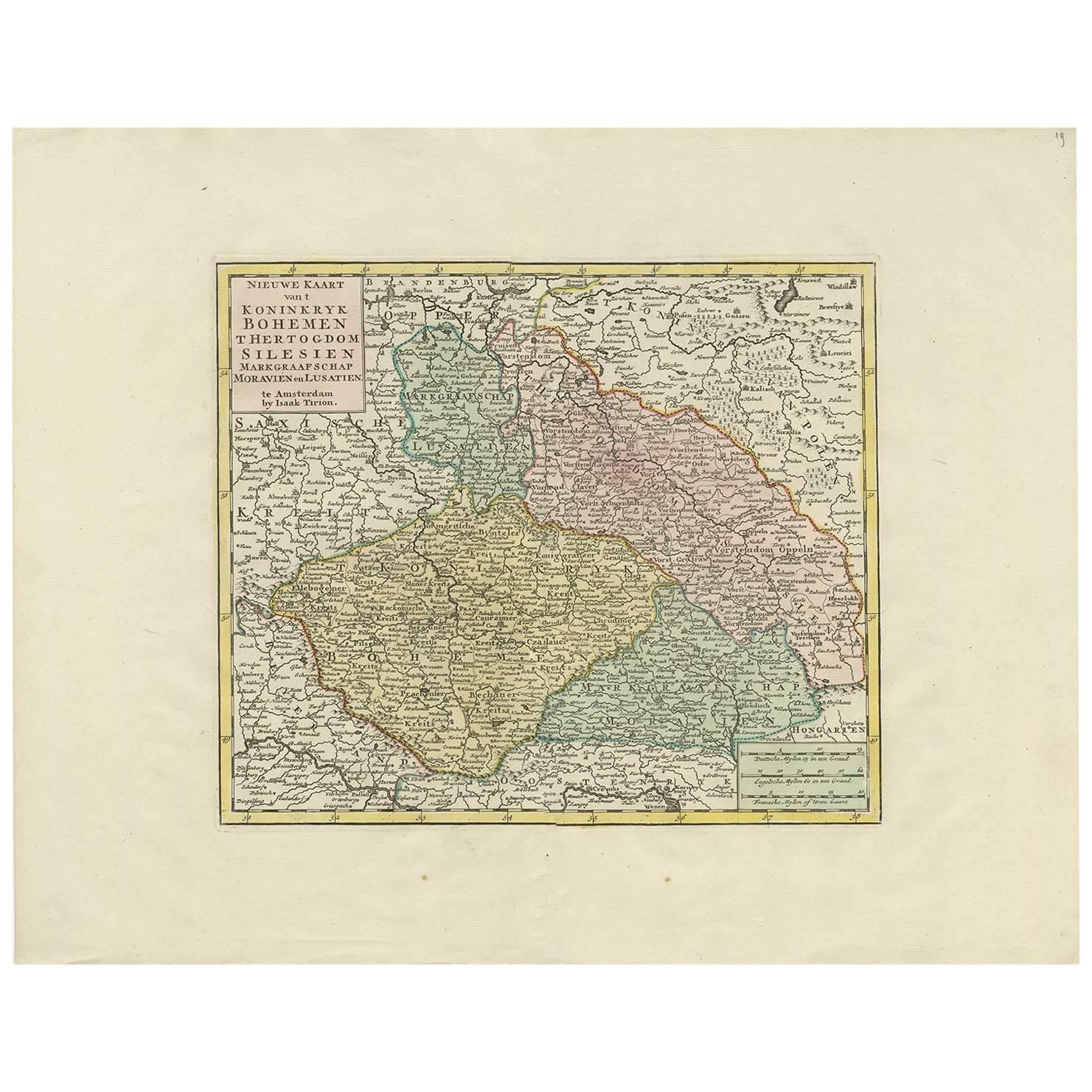 Antique Map of Czech Republic by I. Tirion, 1747