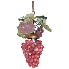 Italian Murano Red Grape Cluster Chandelier