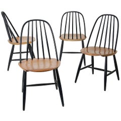 Set of Four Chairs by Ilmari Tapiovaara for Édition Haga Fors Suède