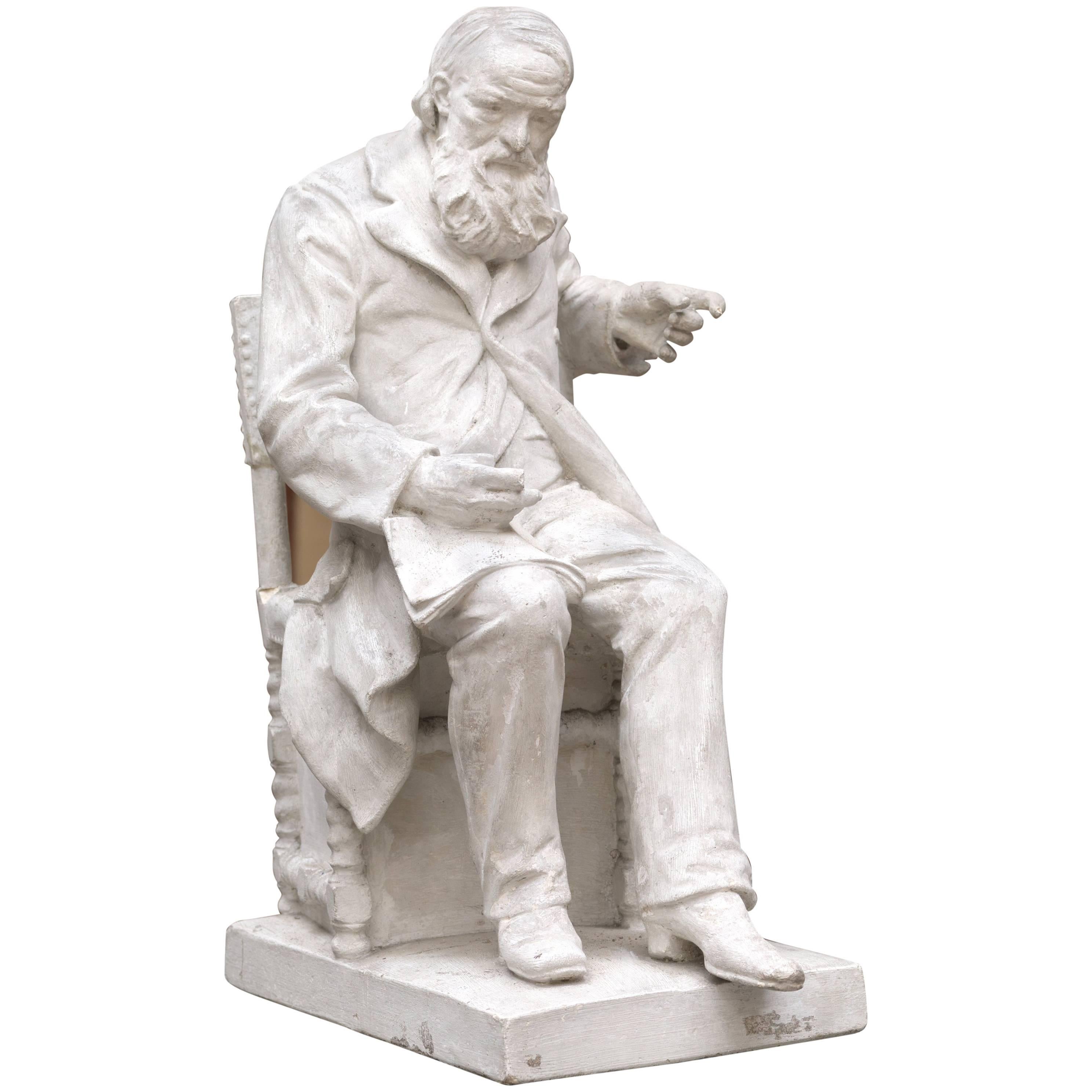 Plaster Model of the Statue of H.Conscience, Belgian Sculptor Frans Joris, 1905