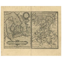 Antique Map of Denmark and Oldenburg ‘Germany’ by A. Ortelius, circa 1598
