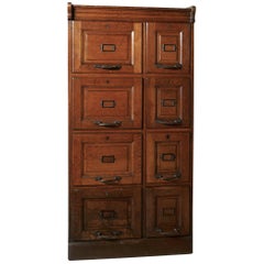 Edwardian Argyle Eight-Drawer Filing Cabinet, Made in Golden Oak