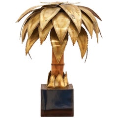 1970s Iconic Palm Brass Table Lamp by Christian Techoueyres for Maison Jansen