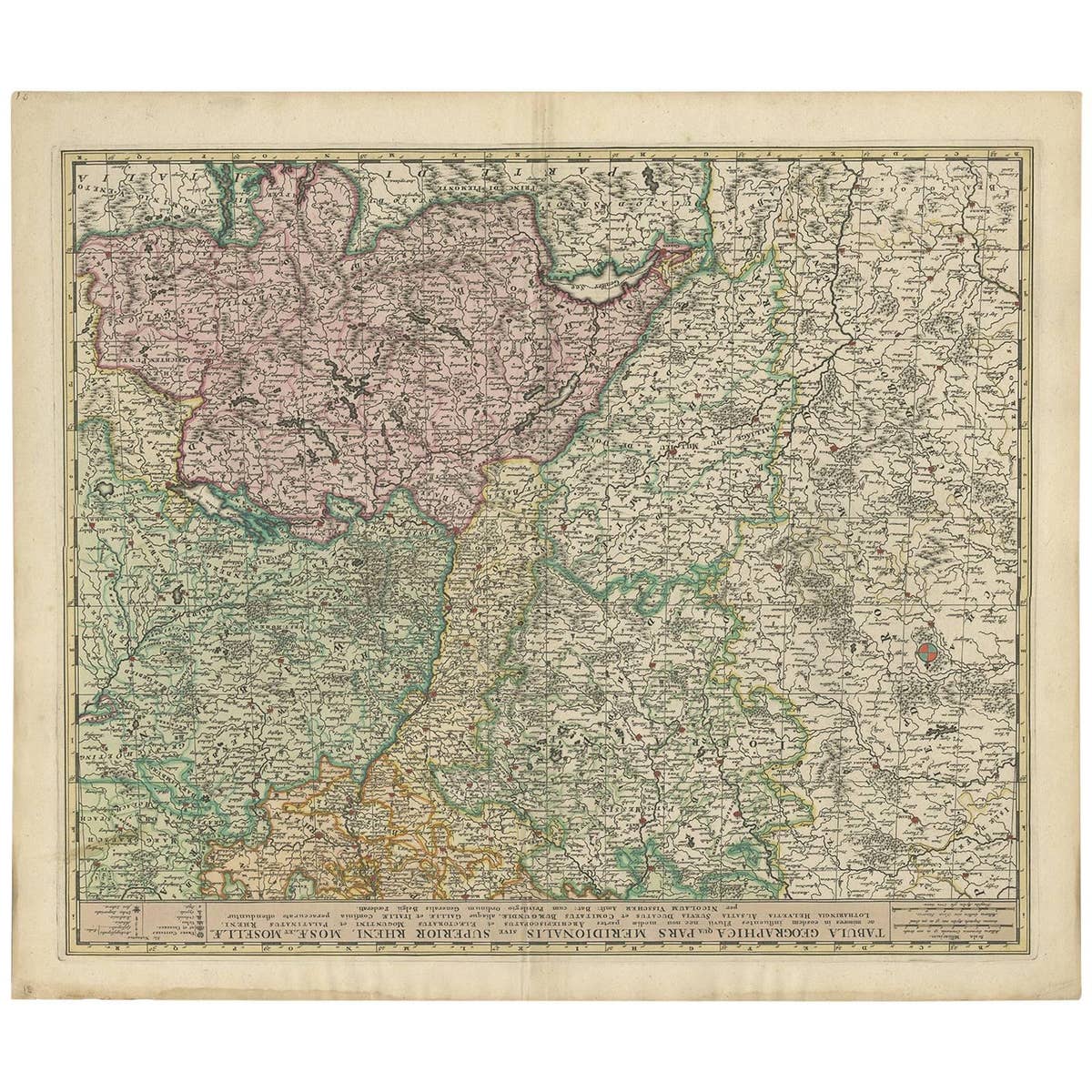 Antique Map of Switzerland by N. Visscher, circa 1690