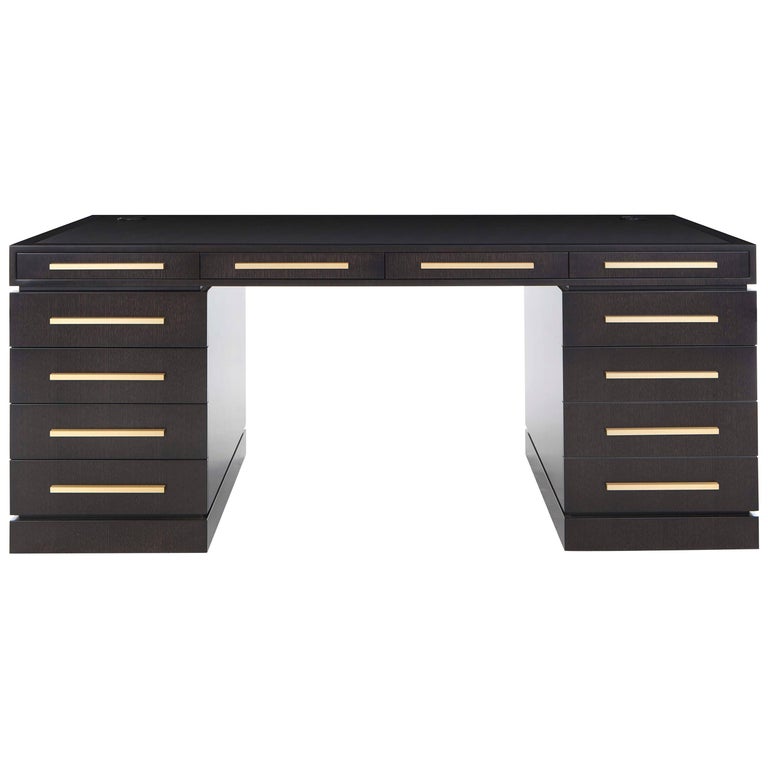 Davidson's Contemporary, Dark Tinted Oak "Wellington" Writing Desk For