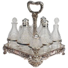 Cruet antique George III Matthew Boulton Old Sheffield Plate Stand