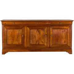 Antique French Louis Philippe Cherry Buffet Enfilade, circa 1875