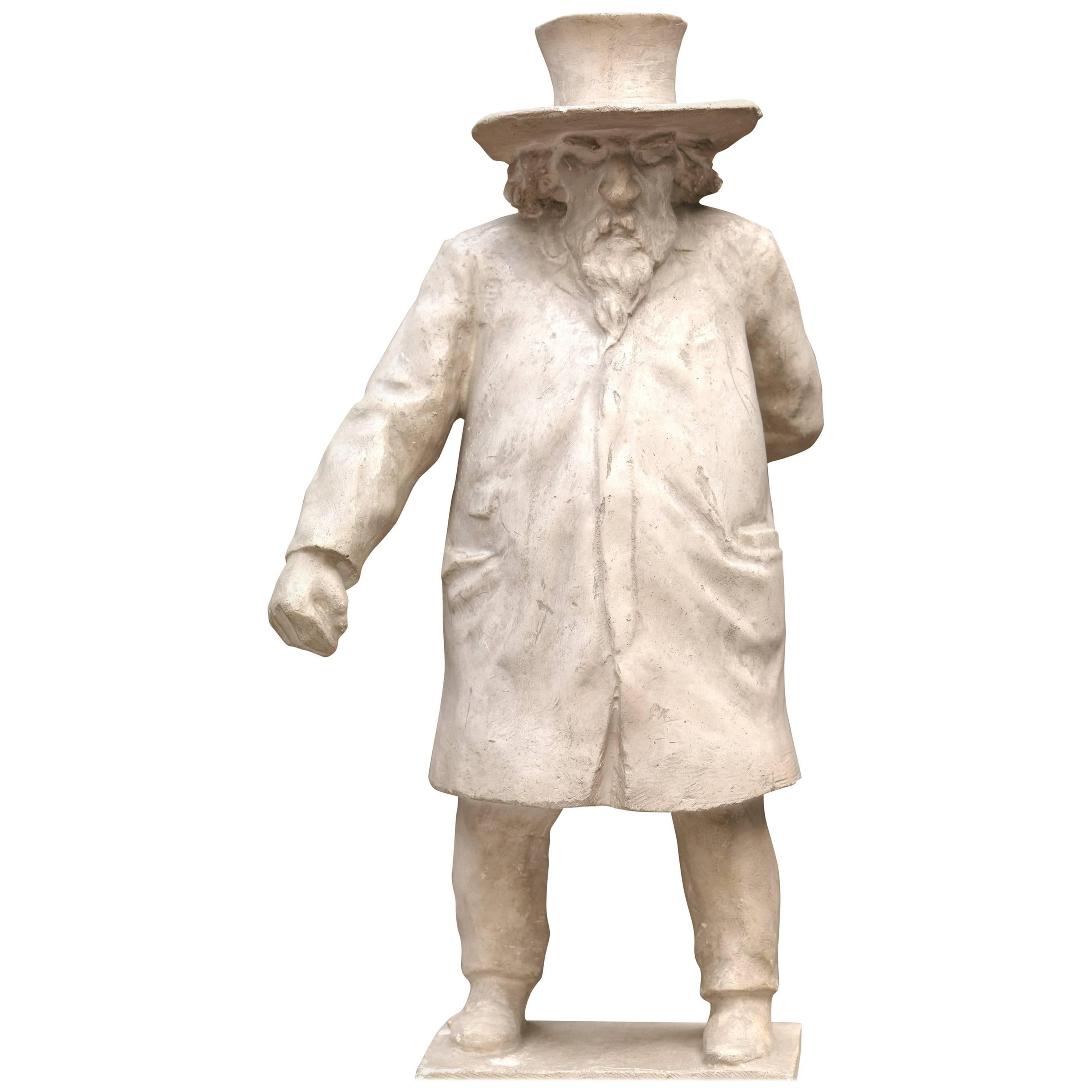 Plaster Model of the Statue of the Poet E.Hiel by Belgian Sculptor J.F.Van Hamme