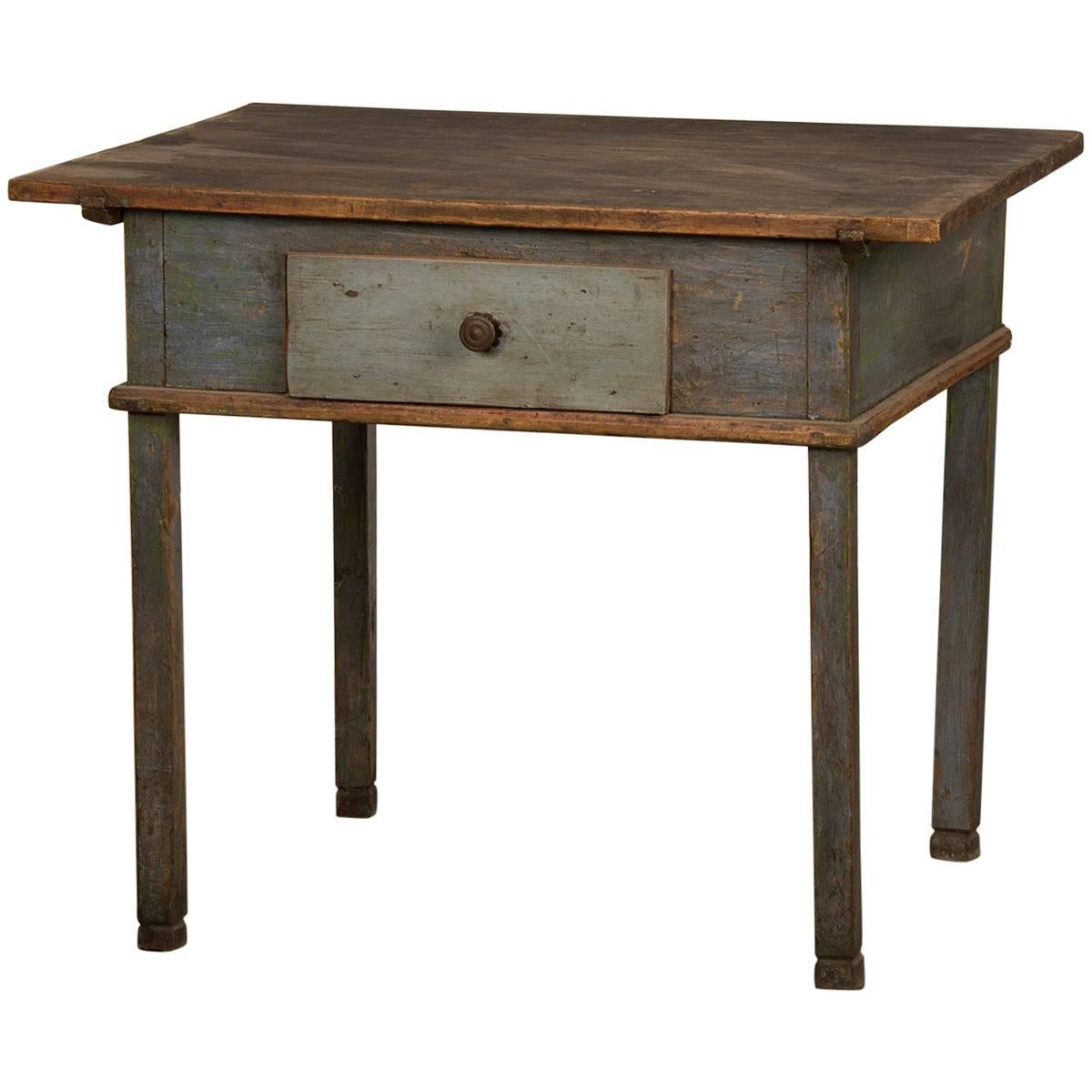 Antique Rustic German Painted Workbench or Writing Table, circa 1790 For Sale