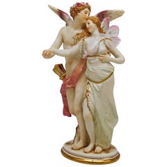 Meissener Figurengruppe Zephyr und Flora Modell P 169 Gustave Deloy:: um 1900