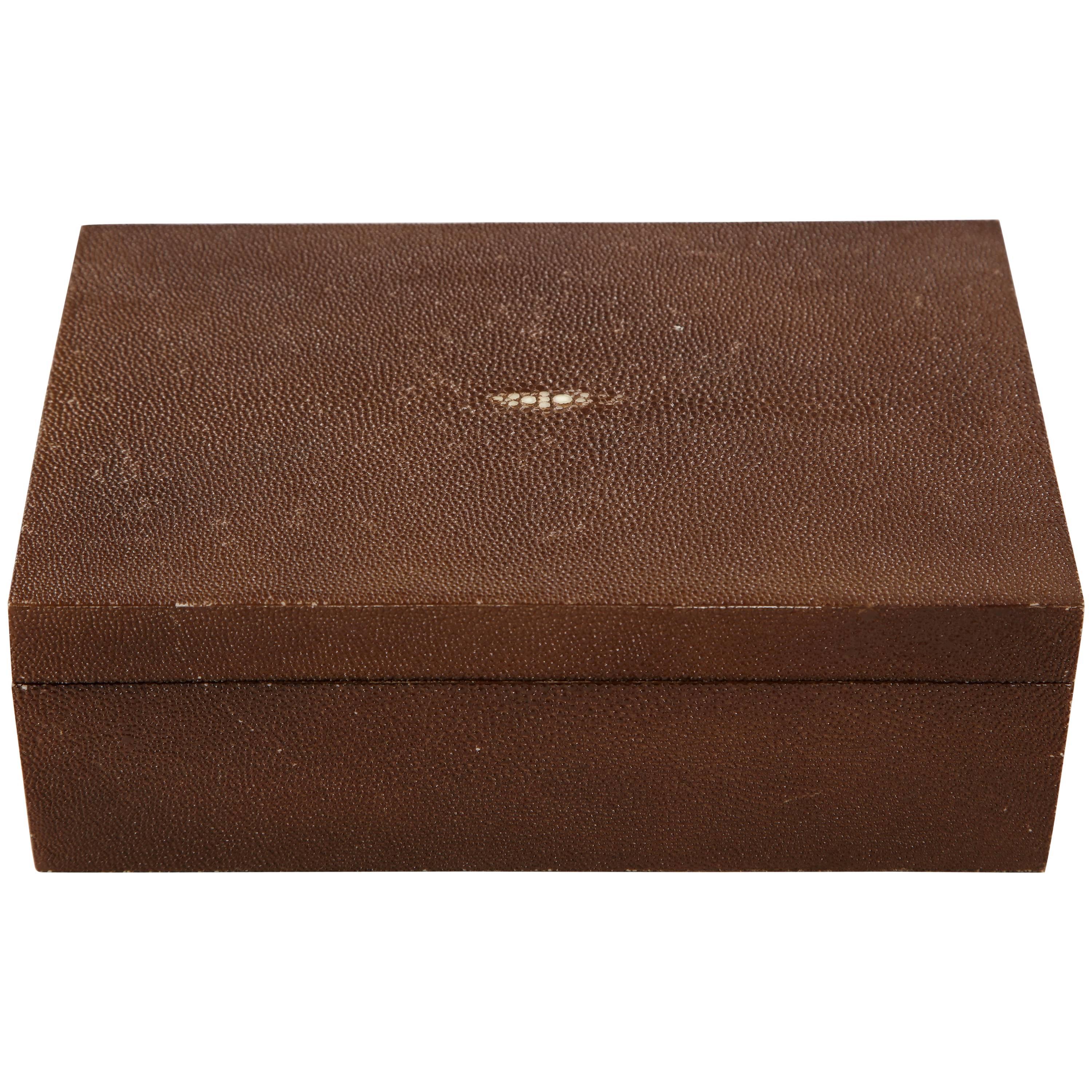 Cocoa Brown Shagreen Box