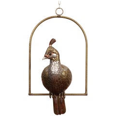 Sergio Bustamante Mexican, 1934-2014, Metal Partridge on a Swing