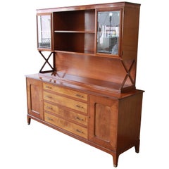 Renzo Rutili for Johnson Mid-Century Modern Sideboard Credenza with Hutch Top