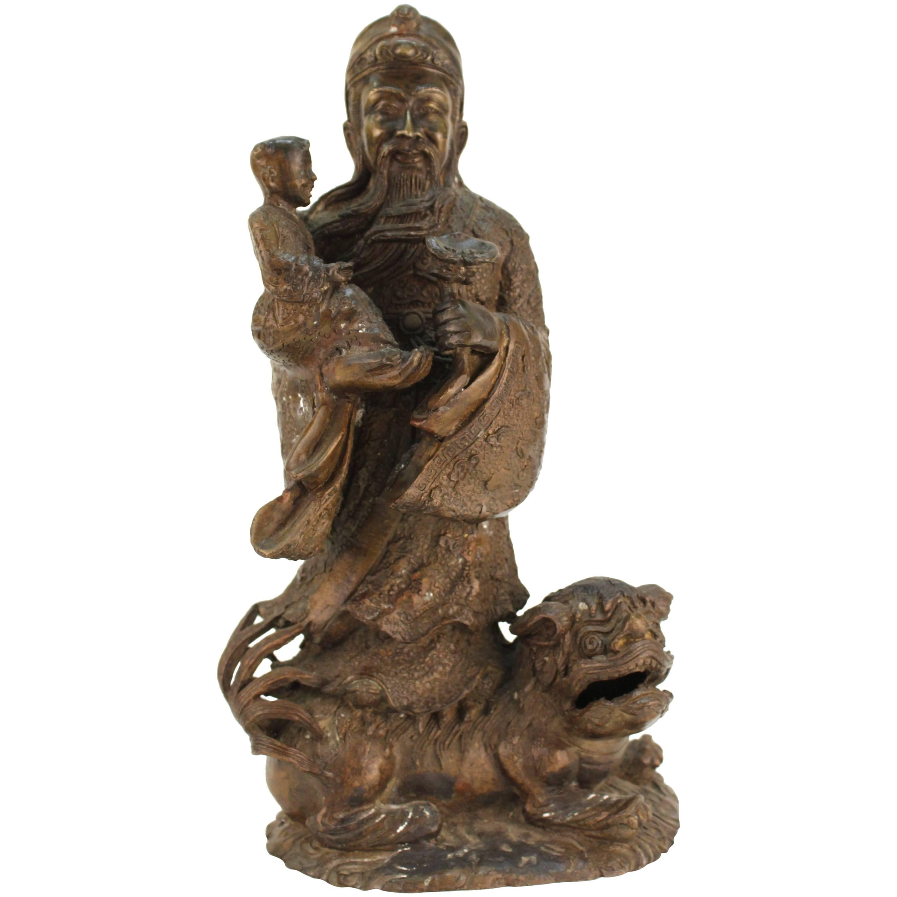 Chinese Bronze Sculpture Deity Figure of Lu at 1stDibs china bronze