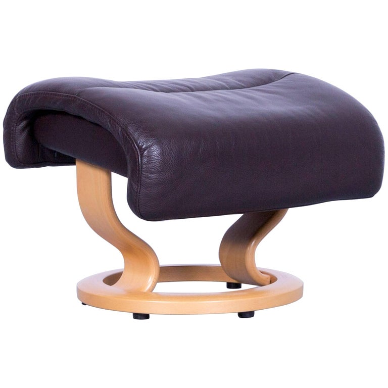 Ekornes Stressless Memphis Footstool Brown Leather Modern Footrest