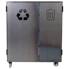 Minimal Modern Custom Steel Garbage & Recycle Bin (custom logos upon request)