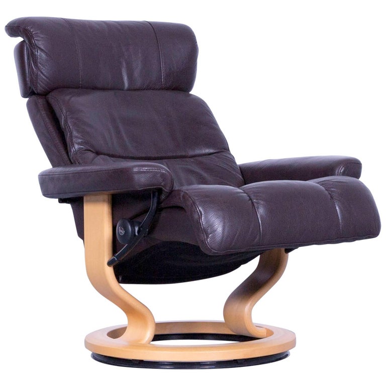 Ekornes Stressless Memphis Armchair Brown Leather Modern Recliner Chair