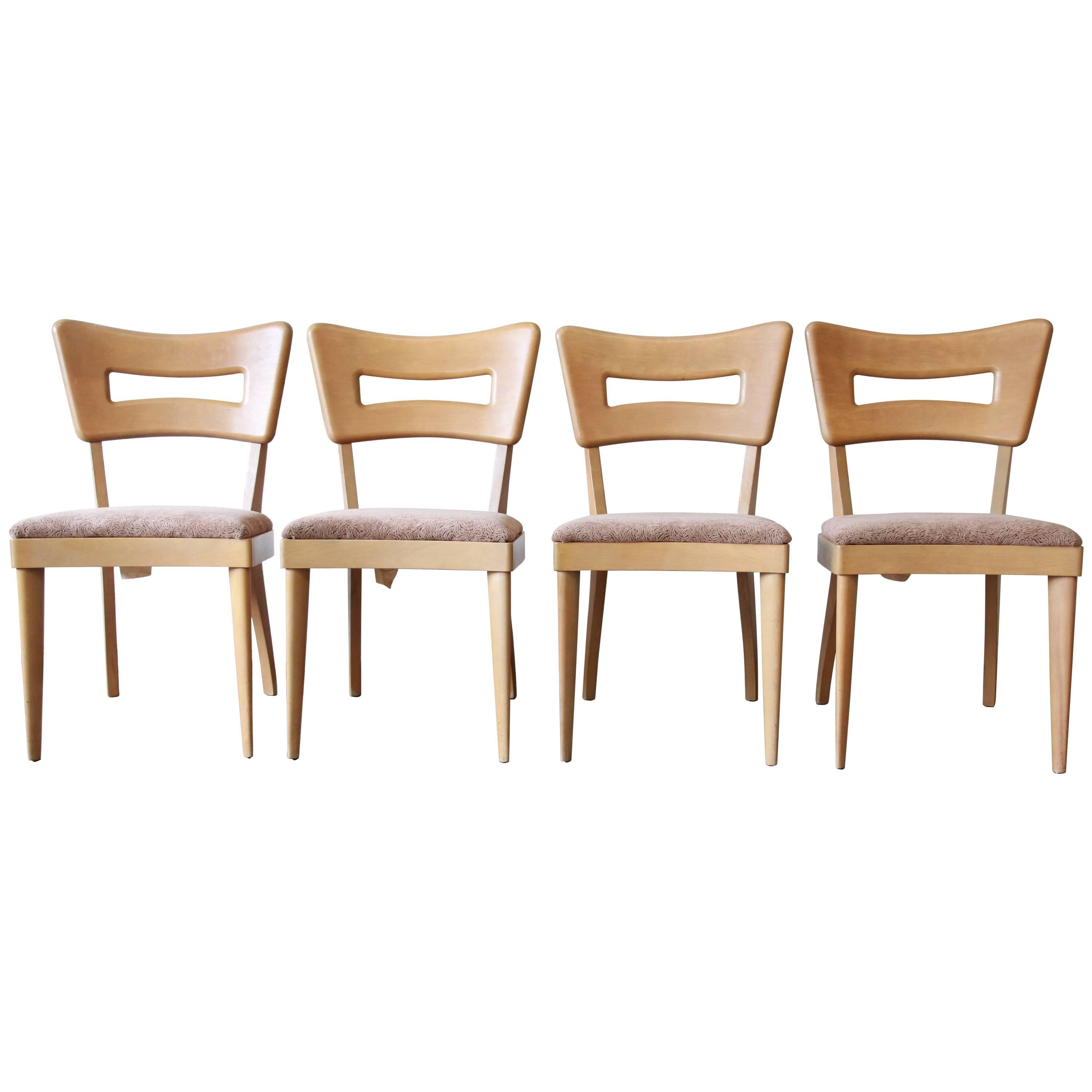 Heywood Wakefield Mid-Century Modern "Dogbone" Dining Chairs, Set of Four