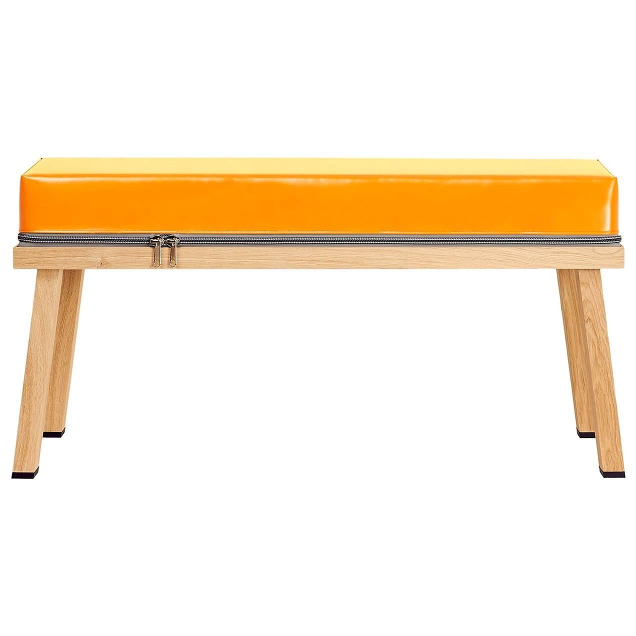 Visser and Meijwaard Truecolors Bench in Orange PVC Cloth with Zipper For Sale