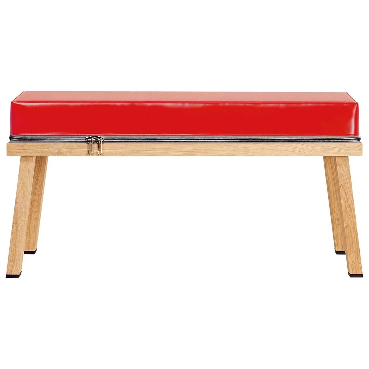 Visser and Meijwaard Truecolors Bench in Red PVC Cloth with Zipper For Sale