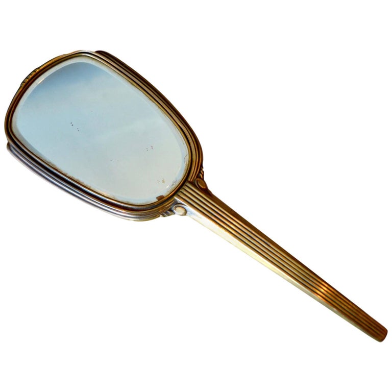 Art Deco Brass Hand Mirror at 1stDibs art deco hand mirror, vintage