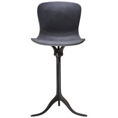 two Bespoke Counter-Height Swivel Chairs and two Bar-Height Chairs