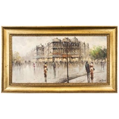 Oil on Canvas Paris Street Scene