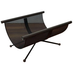 Perforated Metal Log or Magazine Holder, 1950s